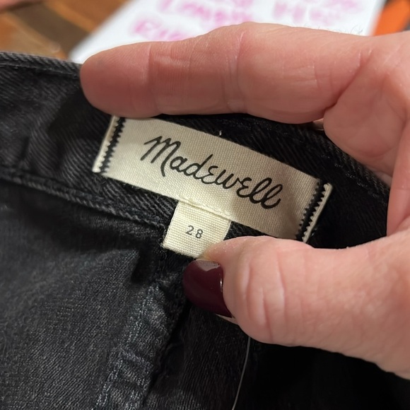 Madewell NWT Rigid Denim A-Line Skirt in Black Size 28 - Picture 8 of 13